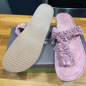Pink suede sandals